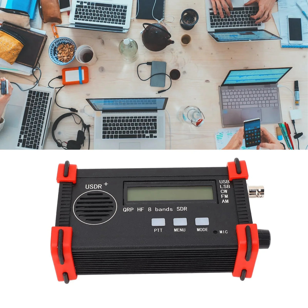 8 Band Shortwave Defined Radio Transceiver Shortwave USDX USDR HF QRP SSB CW SDR Transceiver AM FM Full Mode Radio Transceiver
