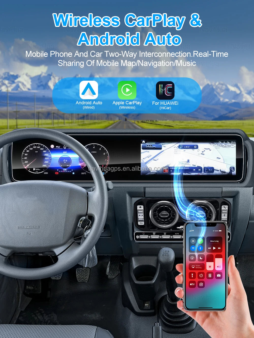 12.3" Dual Screen New Arrival For Toyota Land Cruiser LC70 LC76 Auto Speedometer Cockpit Multimedia Android Car Radio Carplay