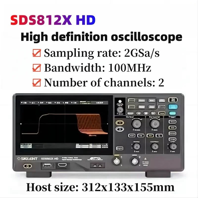 Siglent high-definition oscilloscope SDS800X HD series (SDS802/804/812/814/822/824X HD), 12 bit resolution, 2/4 channels