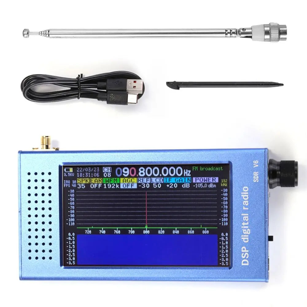 SDR Digital Demodulation Receiver Full Band Software Defined Radio with 4.3'' Touch Screen Real-time & Spectrum