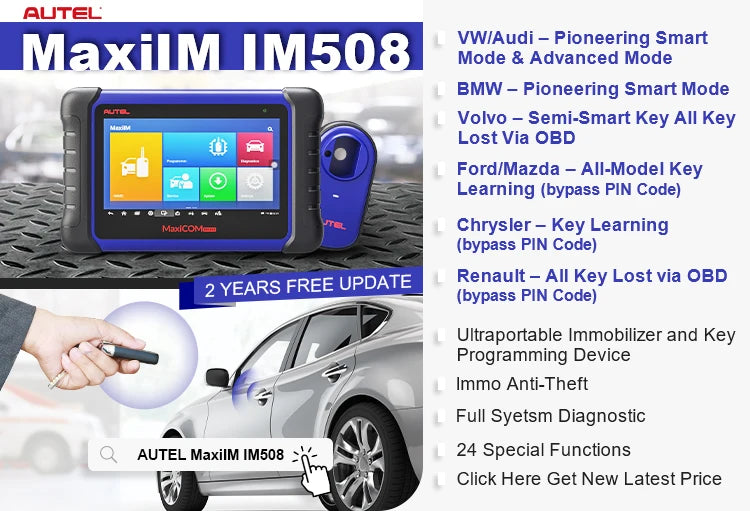 OBD Scanner,Professional autel Maxi Im 508 Im508 Pro Altar Maxim Obd 2 Xp400pro Key Programming Immo Cards Diagnostic Scanner