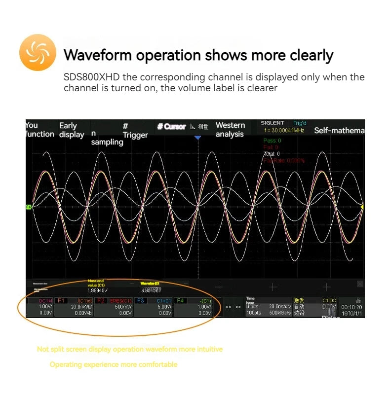 Siglent high-definition oscilloscope SDS800X HD series (SDS802/804/812/814/822/824X HD), 12 bit resolution, 2/4 channels