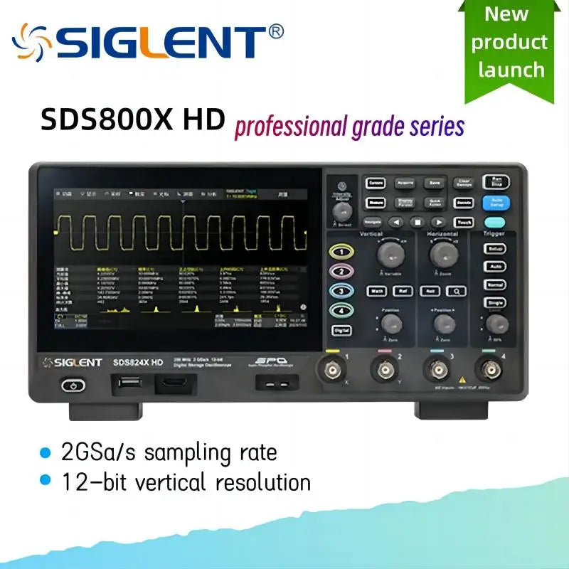 Siglent high-definition oscilloscope SDS800X HD series (SDS802/804/812/814/822/824X HD), 12 bit resolution, 2/4 channels
