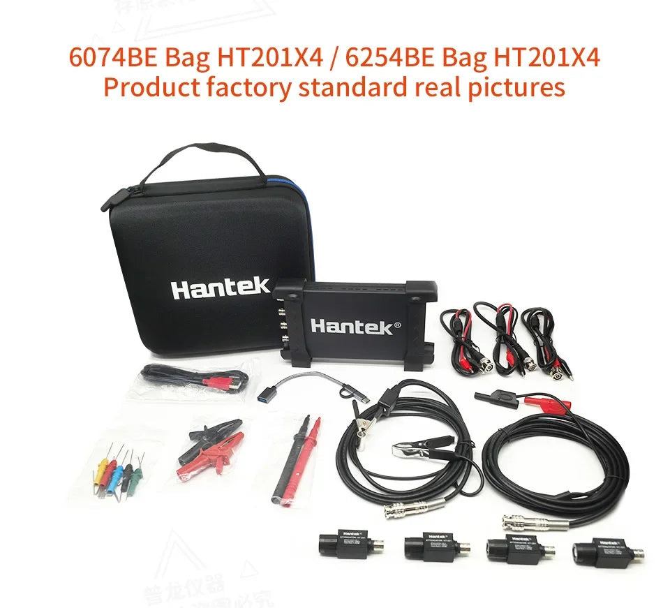 hantek 6074BE/6254BE Automobile Oscilloscope 4-channels Portable USB Virtual Oscilloscope Link PC Android Phone Tablet