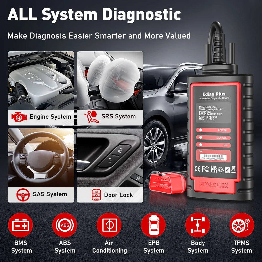 10Pcs KINGBOLEN Ediag Plus, THINKCAR THINKDIAG 2, CANFD ALL System Car Diagnostic Tool ECU Coding Bi-directional 16 Reset
