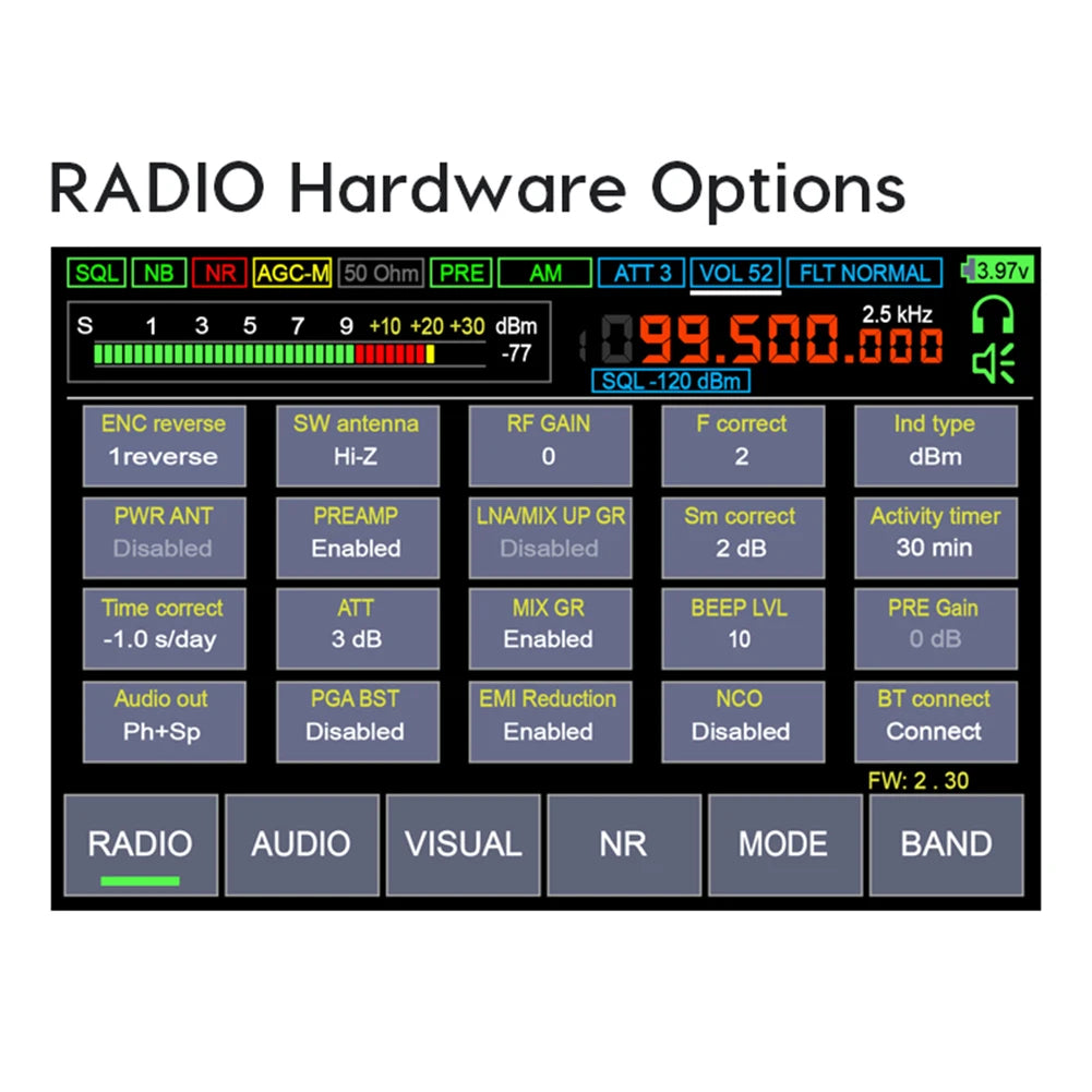 10kHz-380MHz 404MHz-2GHz Malahit-DSP2/DSP1 SDR Malachite Receiver Radio With 5000mAh Battery Firmware 2.40(DSP2) Malahite SDR ﻿