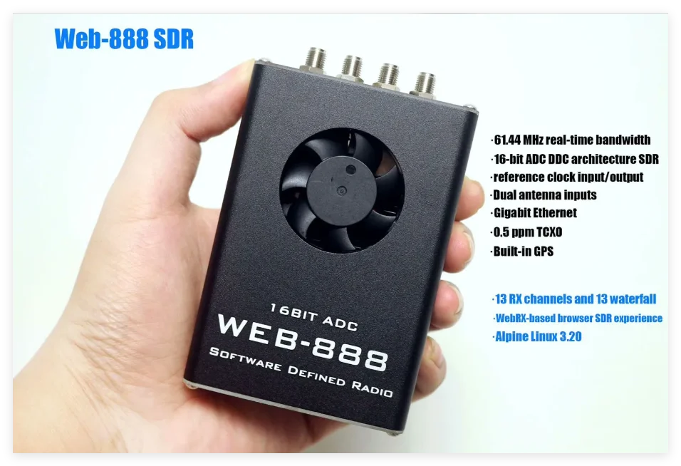 New Web-888 16bit ADC 62M bandwidth DDC Web SDR