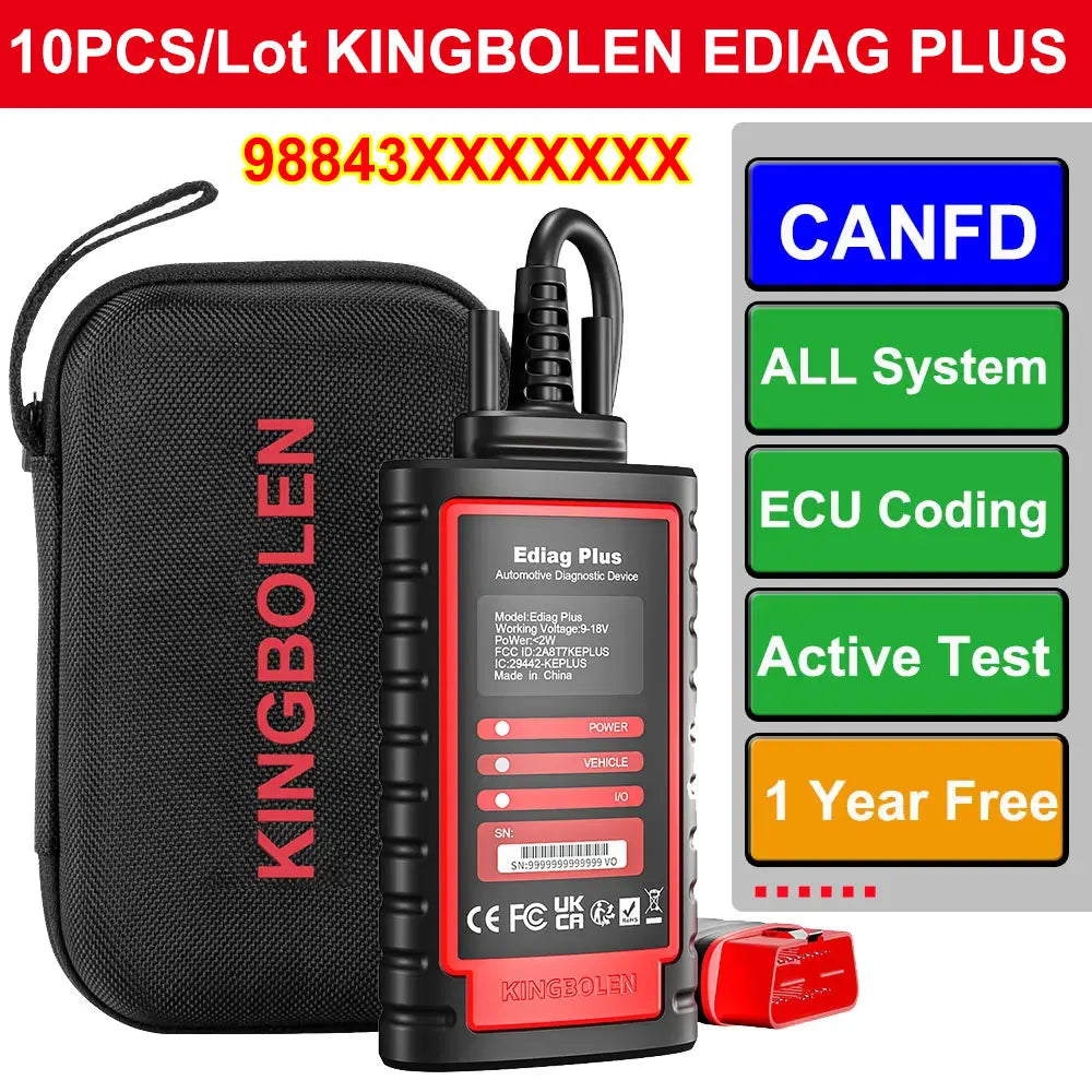 10Pcs KINGBOLEN Ediag Plus, THINKCAR THINKDIAG 2, CANFD ALL System Car Diagnostic Tool ECU Coding Bi-directional 16 Reset