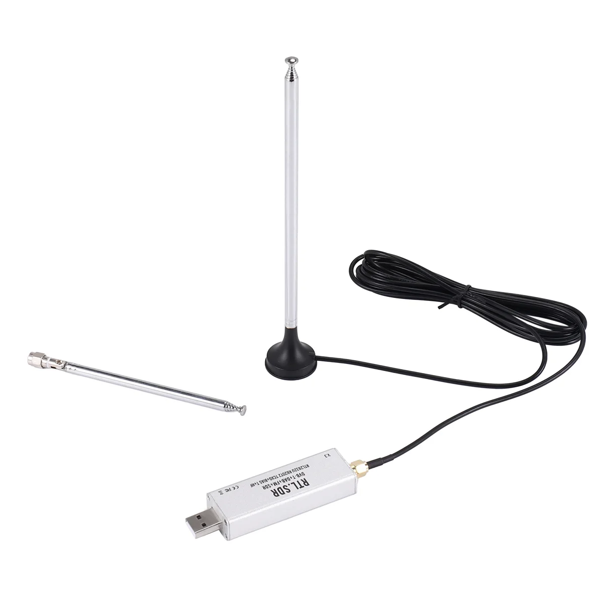 AB25 RTL-SDR Blog RTL SDR Receiver V3 RTL2832U 0.1MHz-1.7GHz TCXO SMA Software Defined Radio Receiver with Antenna