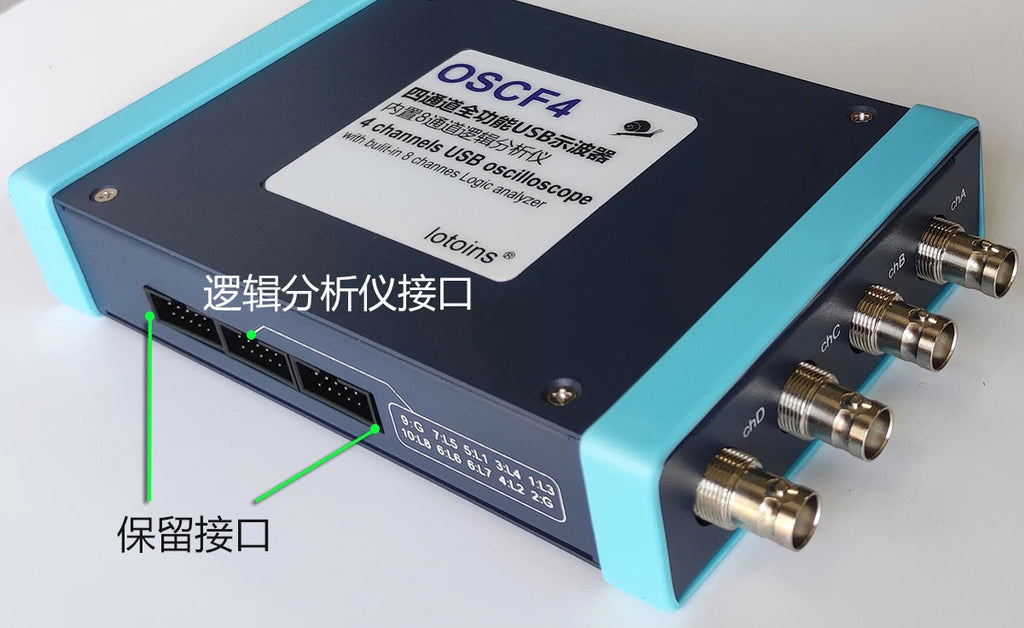 Professional Oscilloscope OSCF4, 5GS/s, 200MHz, 4-Channel / Multiple Devices 3 in 1 / Protocols Decoding / 8,12,16 channels