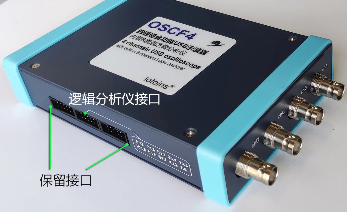 Professional Oscilloscope OSCF4, 5GS/s, 200MHz, 4-Channel / Multiple Devices 3 in 1 / Protocols Decoding / 8,12,16 channels