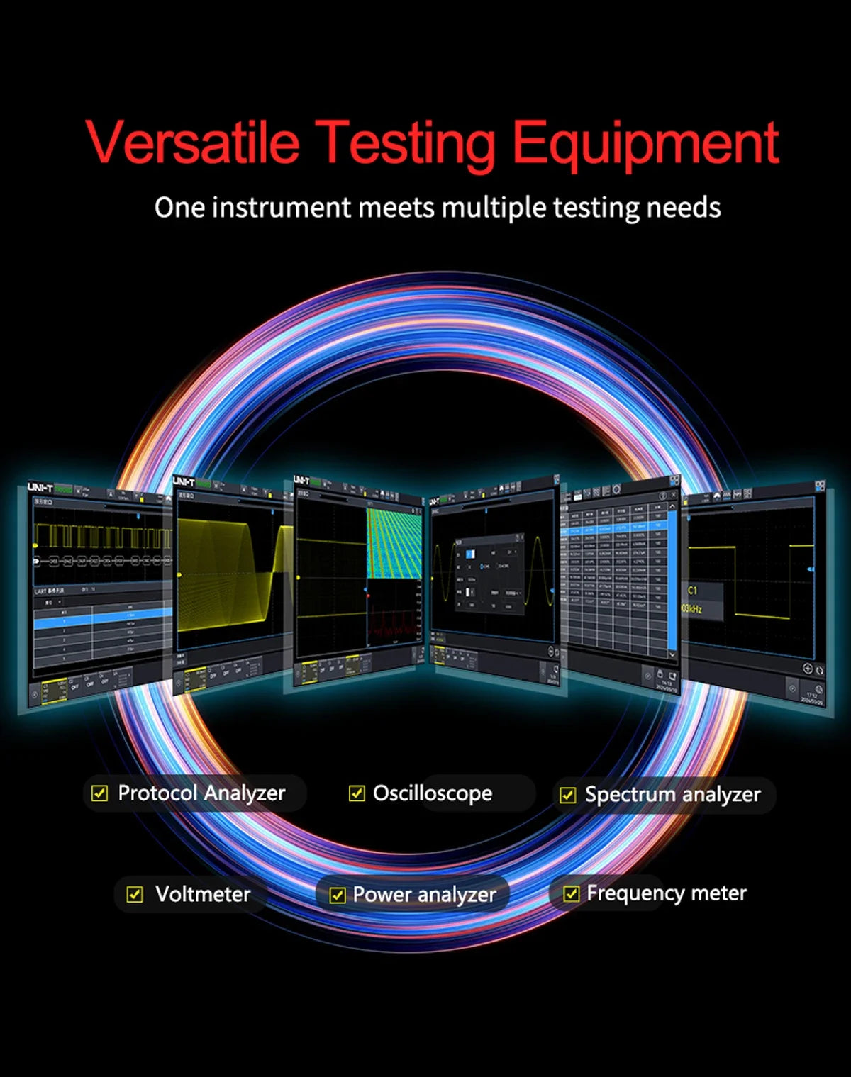 UNI-T UPO1000HD Series 12bit High-Res Oscilloscope | 150MHz 2/4CH with Power Analysis | UART/I2C/SPI/CAN/LIN Decoding