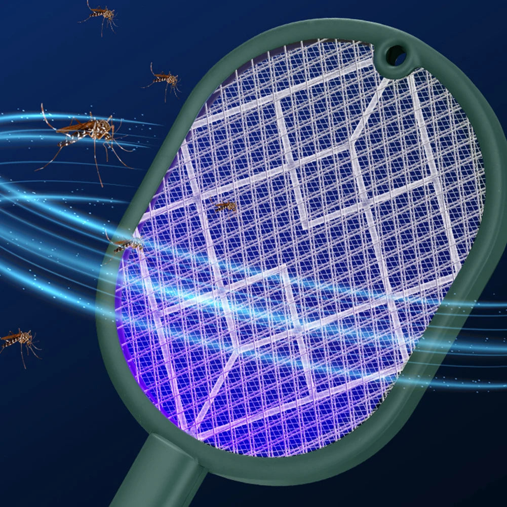 2-in-1 Electric Mosquito Swatter Mosquito Killer USB Rechargeable Angle Adjustable Electric Bug Zapper Fly Bat Insect Swatter