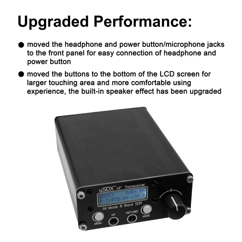 HOT Usdr USDX+Plus V2 8-Band SDR Transceiver HF SSB QRP LCD with Display Speaker Microphone HF Transceiver with EU Plug