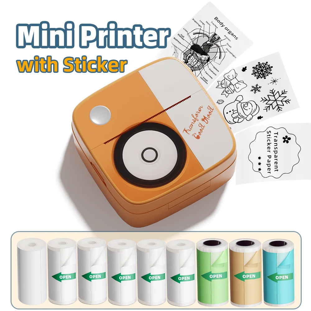 New Photo Printing Machine D2 Mini Printers Thermal Paper Stickers Paper Label Sticker Label Maker Printer for Error Printing