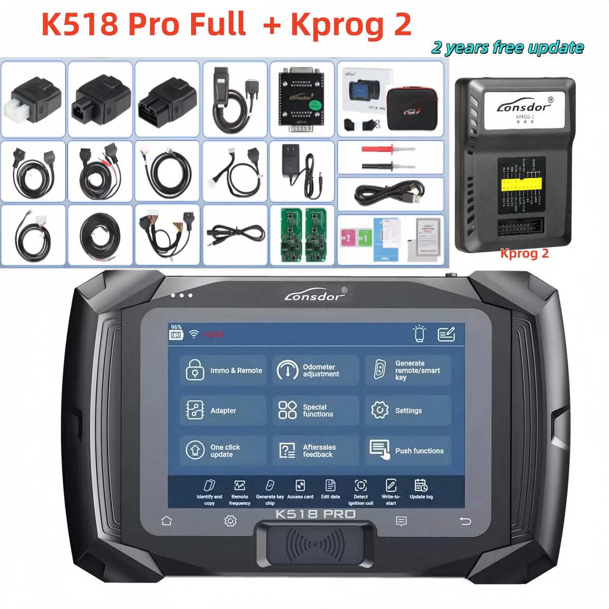 Lonsdor K518 PRO Full Global Version Programmer with Kprog LT20 Smart Key for Toyo FP30 Cable BCM Cable FCA 12+8 JLR ADP Adapter