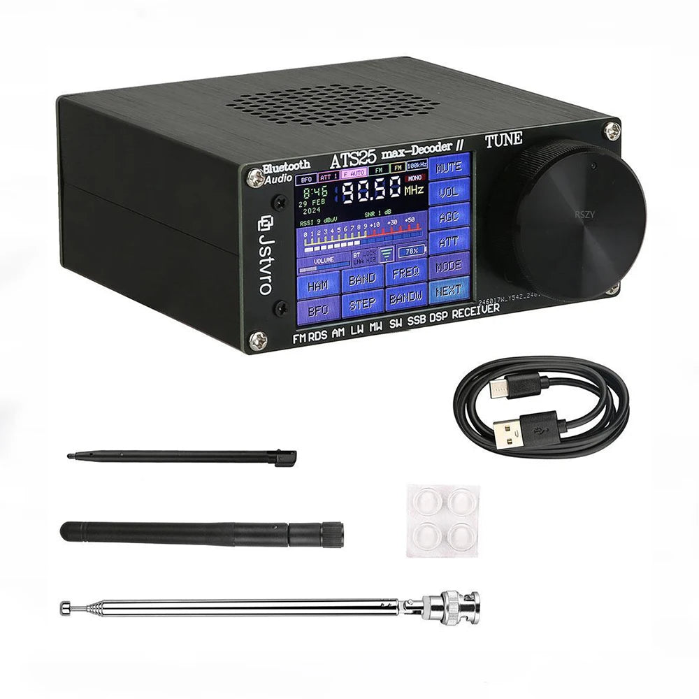 ATS25 Max Decoder II Bluetooth Version Second Generation Full Radio Receiver Si4732 SDR FM/AM/SW/SSB, CW & PSK/FT8 Receiver