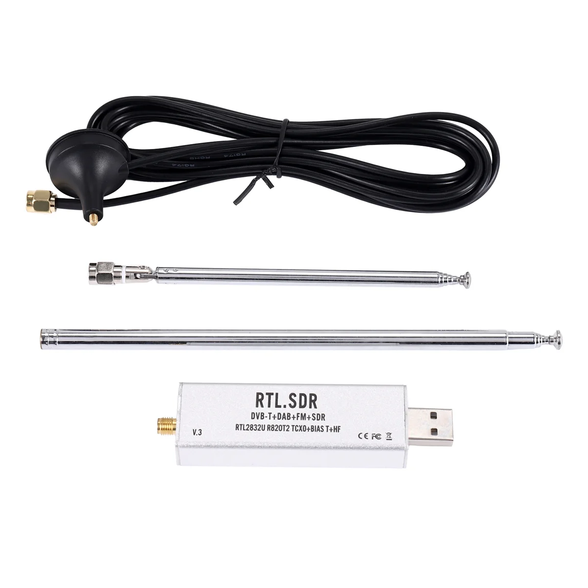 AB25 RTL-SDR Blog RTL SDR Receiver V3 RTL2832U 0.1MHz-1.7GHz TCXO SMA Software Defined Radio Receiver with Antenna