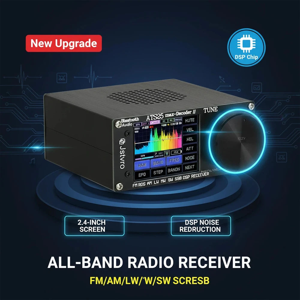 ATS25 Max Decoder II Bluetooth Version Second Generation Full Radio Receiver Si4732 SDR FM/AM/SW/SSB, CW & PSK/FT8 Receiver