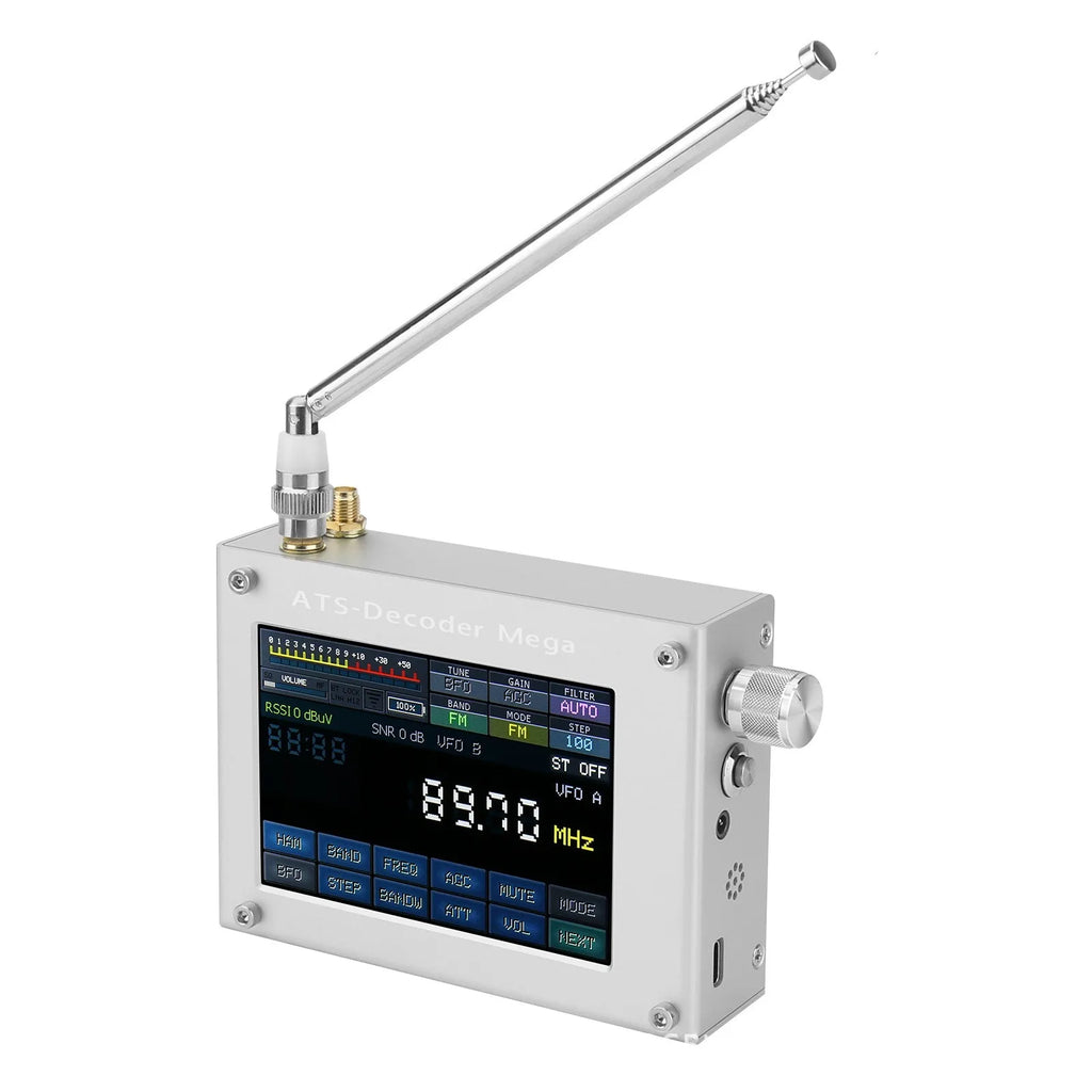 ATS-Decoder Mega SDR Radio AM FM SYNC SSB CW DIGI Receiver Upgraded Version of ATS25 max-Decoder w/ 4" Color Screen