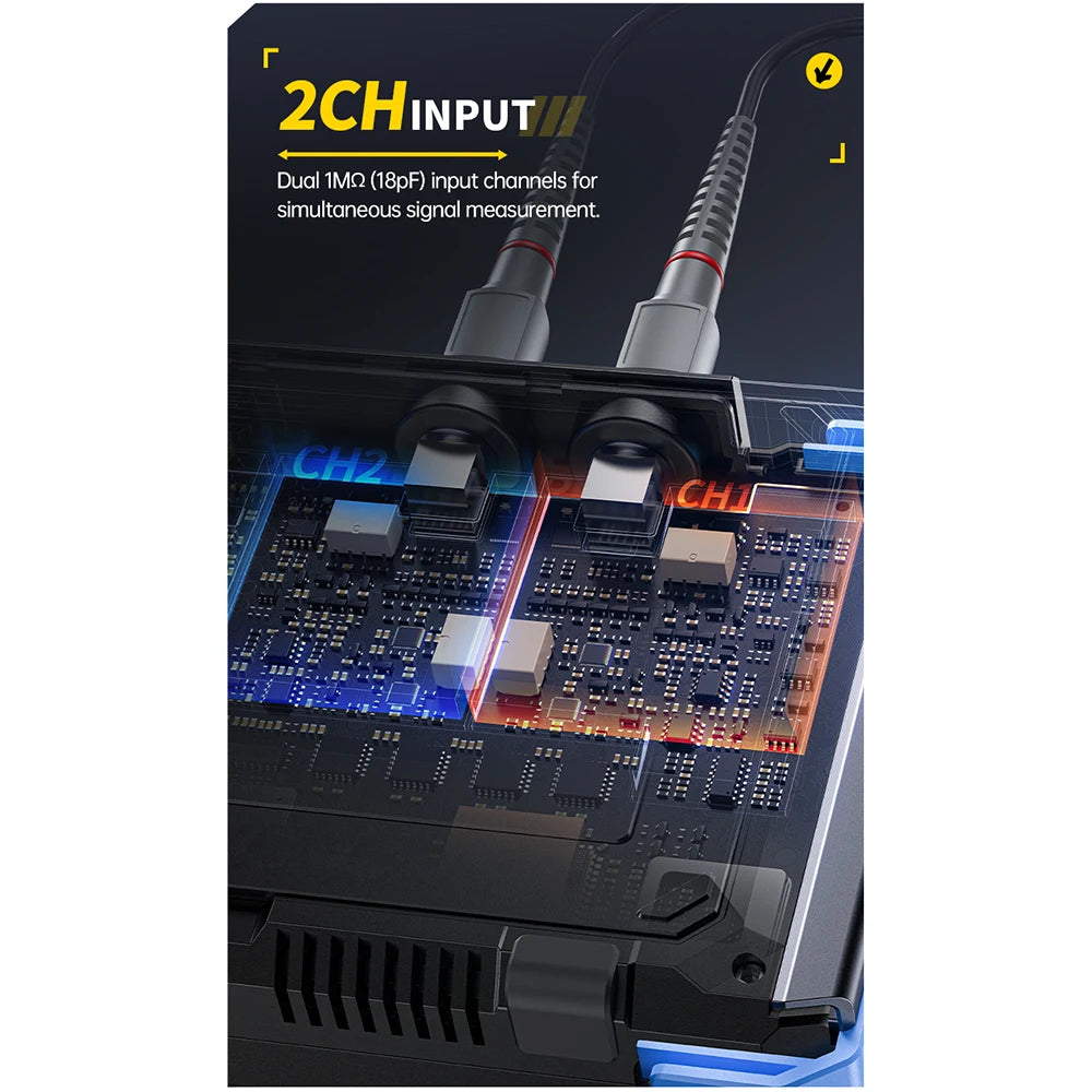 4IN1 FNIRSI DPOS350P Digital Oscilloscope 350MHz Dual Channel Fluorescence Handheld Signal Generator Frequency Response Analyzer