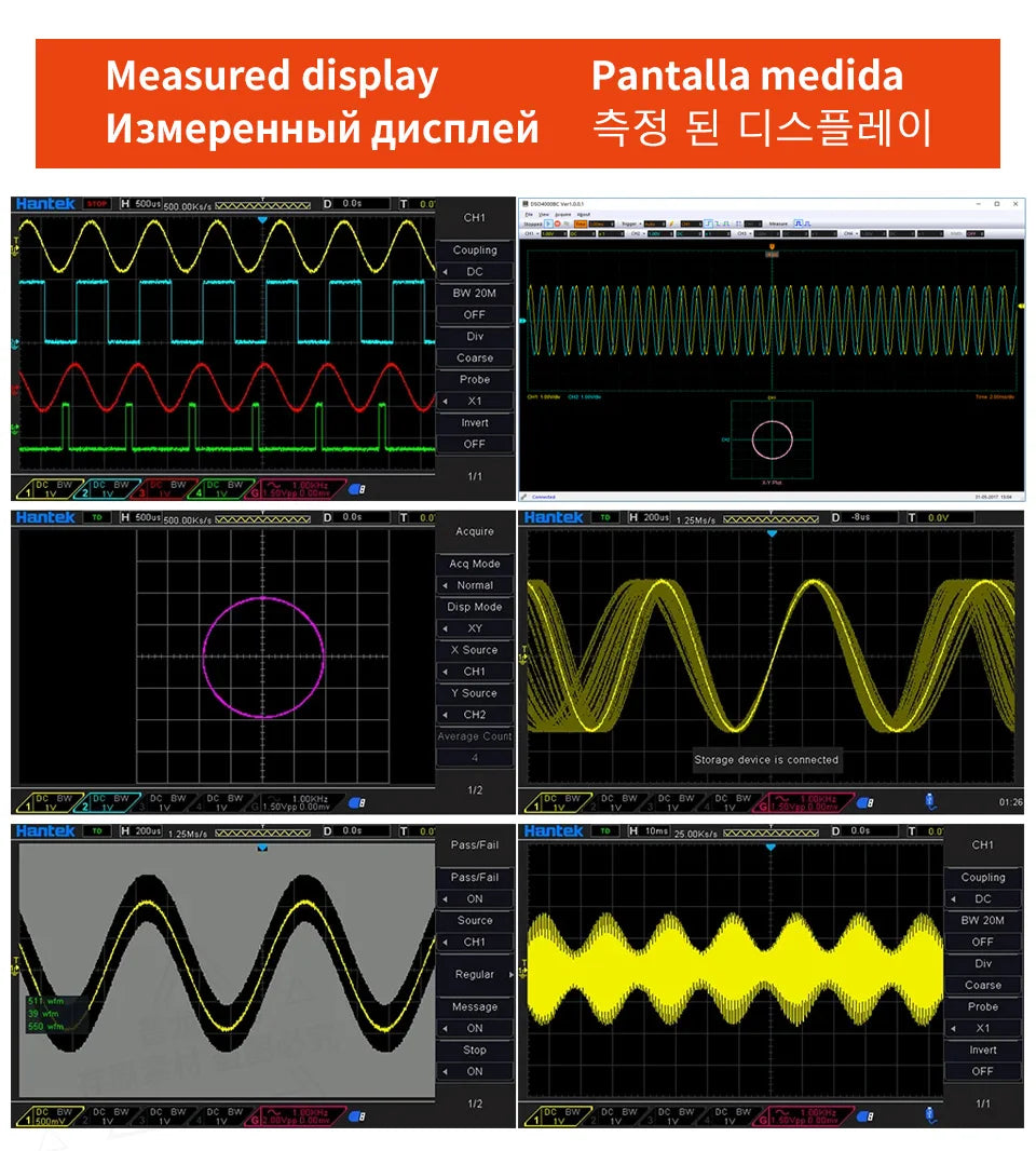 【Hantek Official Genuine】4-channels Digital Oscilloscope + Signal Generator DSO4254C DSO4204C DSO4104C DSO4084C / DSO4254B 4104B