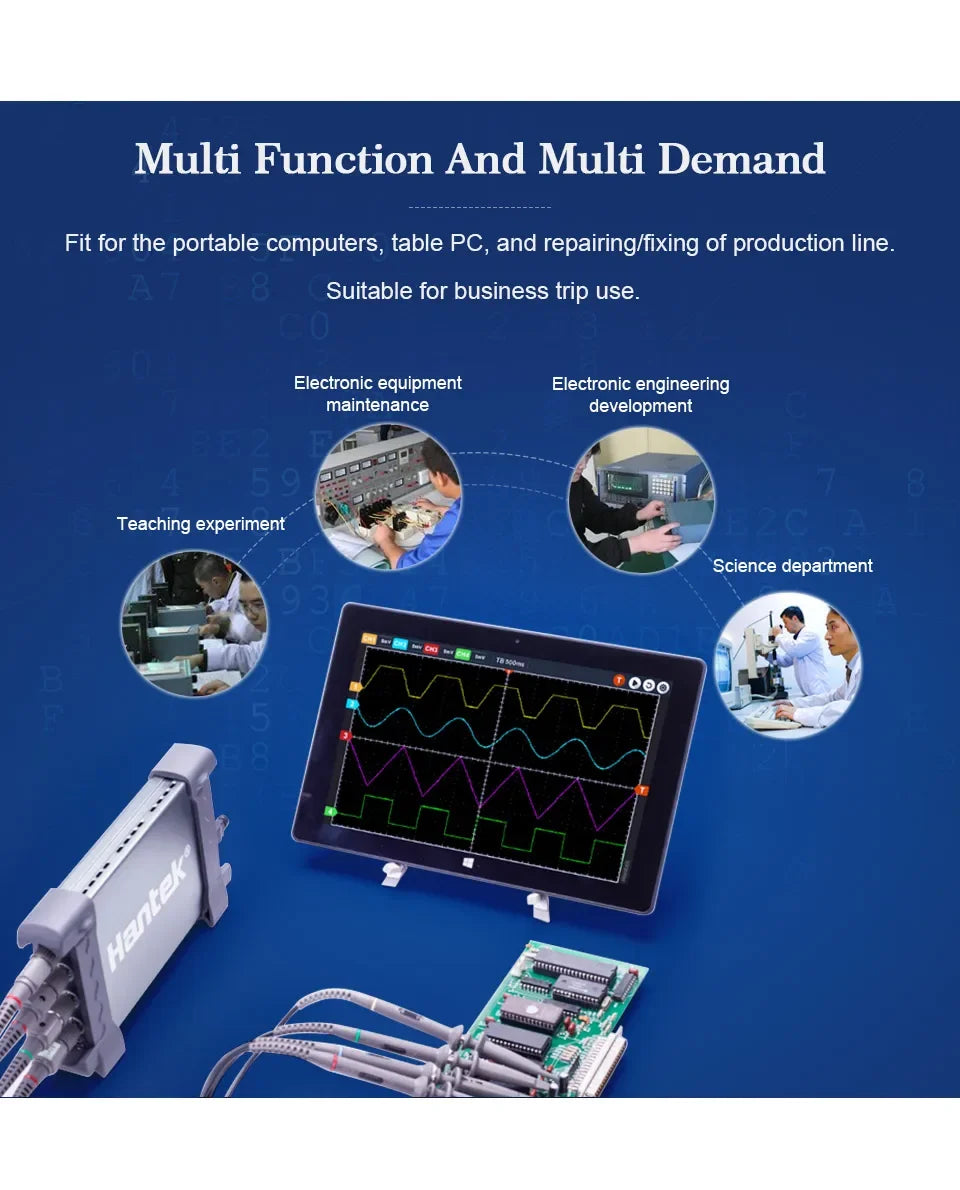 Hantek Portable PC USB digital Oscilloscope 4-channels Automotive diagnostic function Oscilloscope 6254BE Kit II Kit III Kit IV