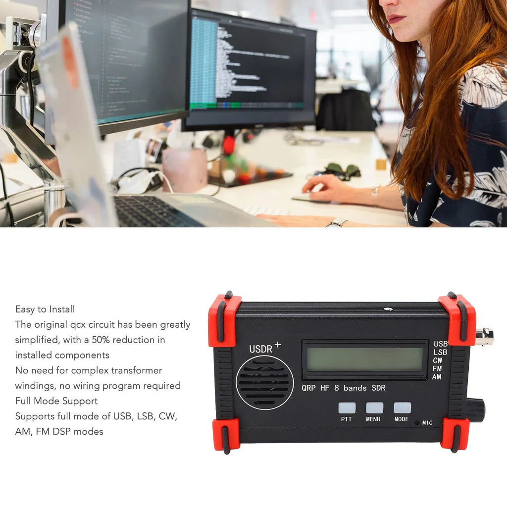 8 Band Shortwave Defined Radio Transceiver Shortwave USDX USDR HF QRP SSB CW SDR Transceiver AM FM Full Mode Radio Transceiver