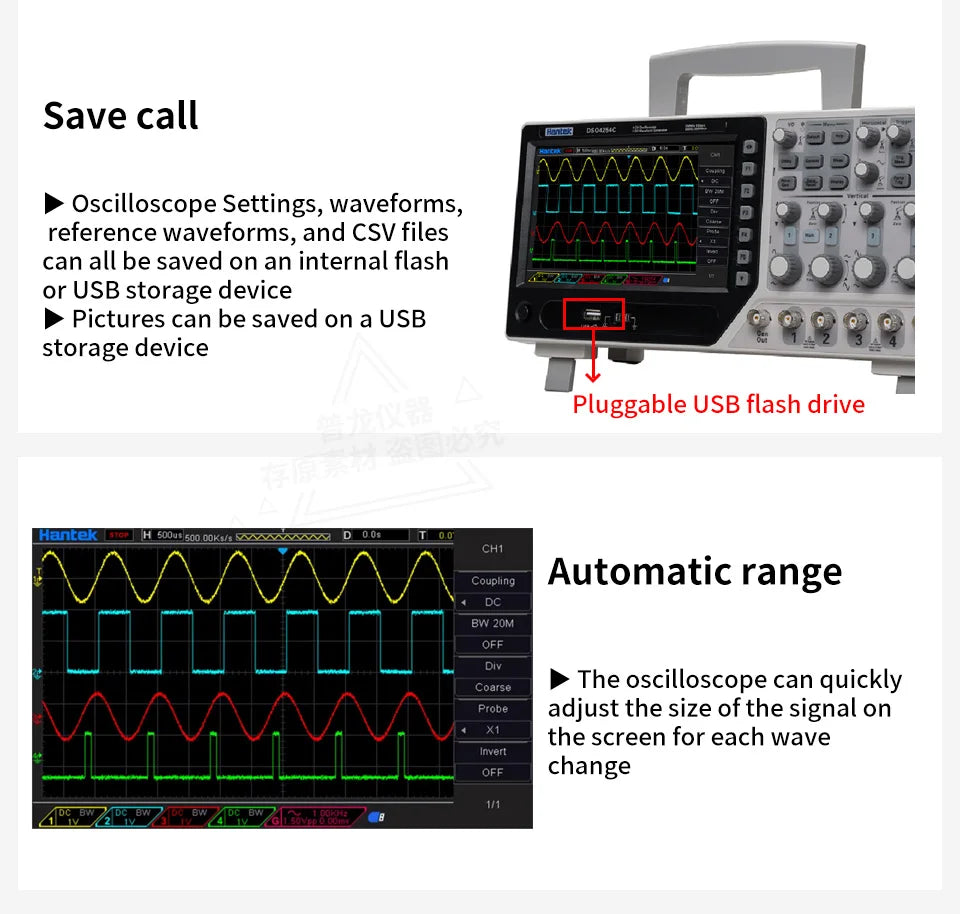 【Hantek Official Genuine】4-channels Digital Oscilloscope + Signal Generator DSO4254C DSO4204C DSO4104C DSO4084C / DSO4254B 4104B