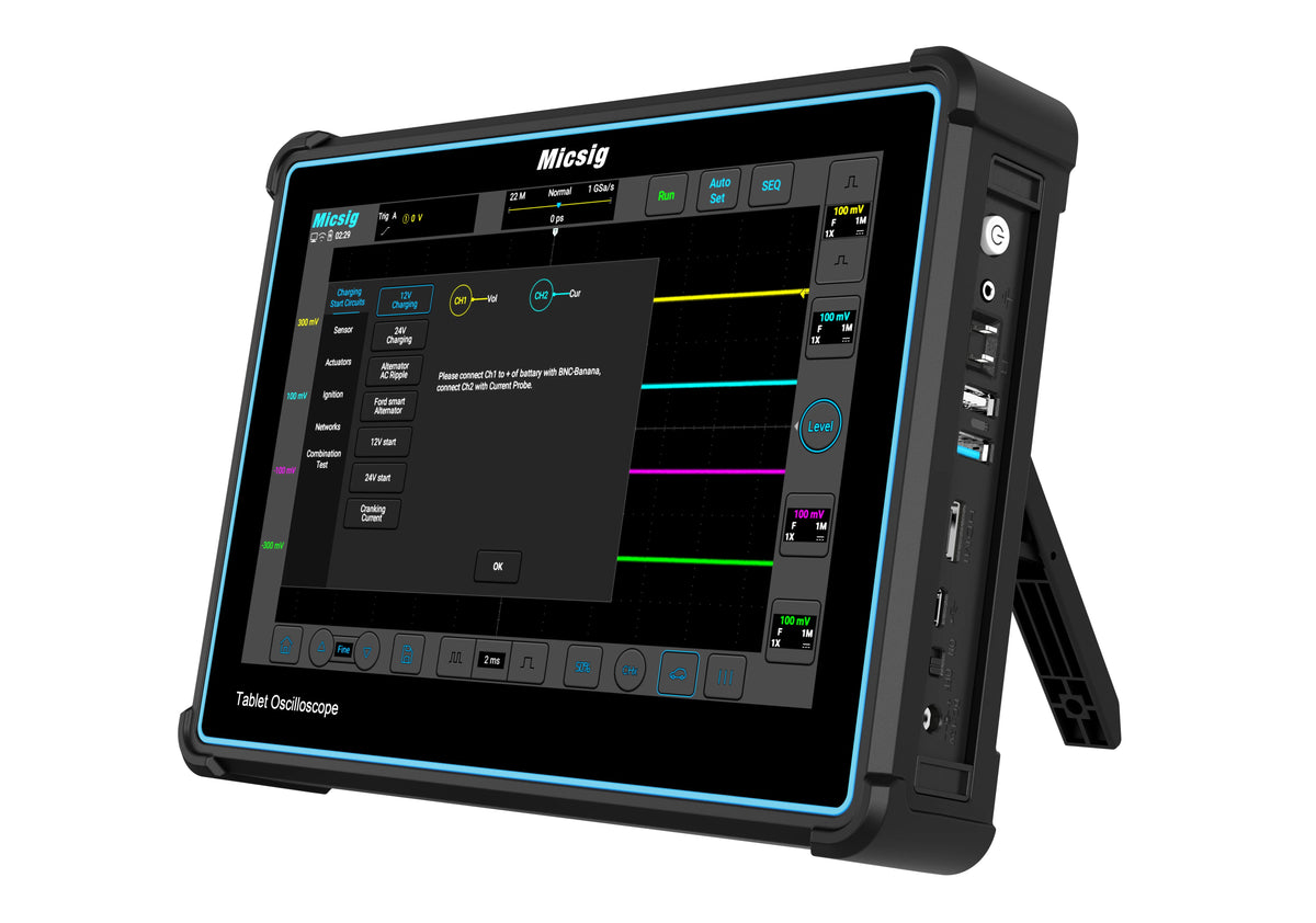 Micsig Automotive Oscilloscope Full Touchscreen Digital Tablet ATO Series1004 2002 3004 100/ 200 MHz 300MHz 2 Channels 4Channels