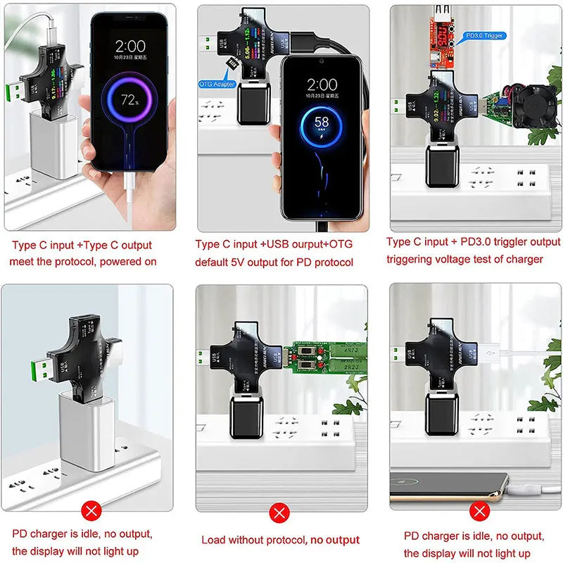 USB Tester Type-C USB-C Tester Voltage Current Tester Detector Reader Multimeter Color Screen for Phone Laptop Power Bank etc.